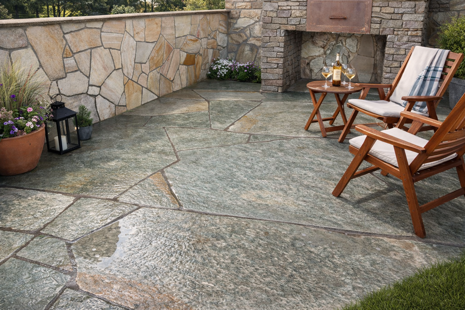 Dlažba kvarcit Olivka nepravidelná