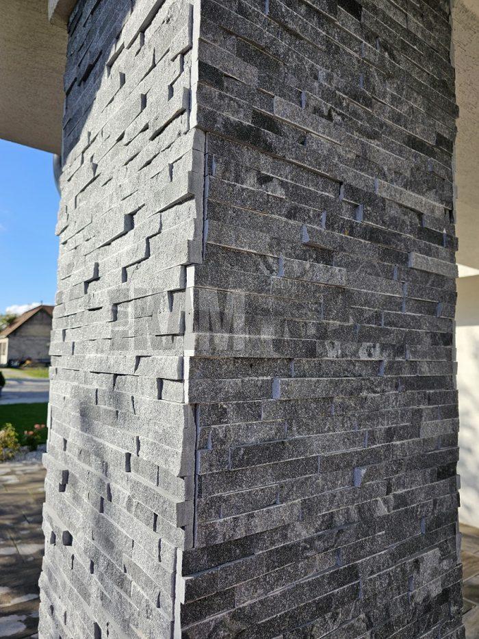 Kamenný obklad vo forme panely 60x15cm z mramoru je sivej farby