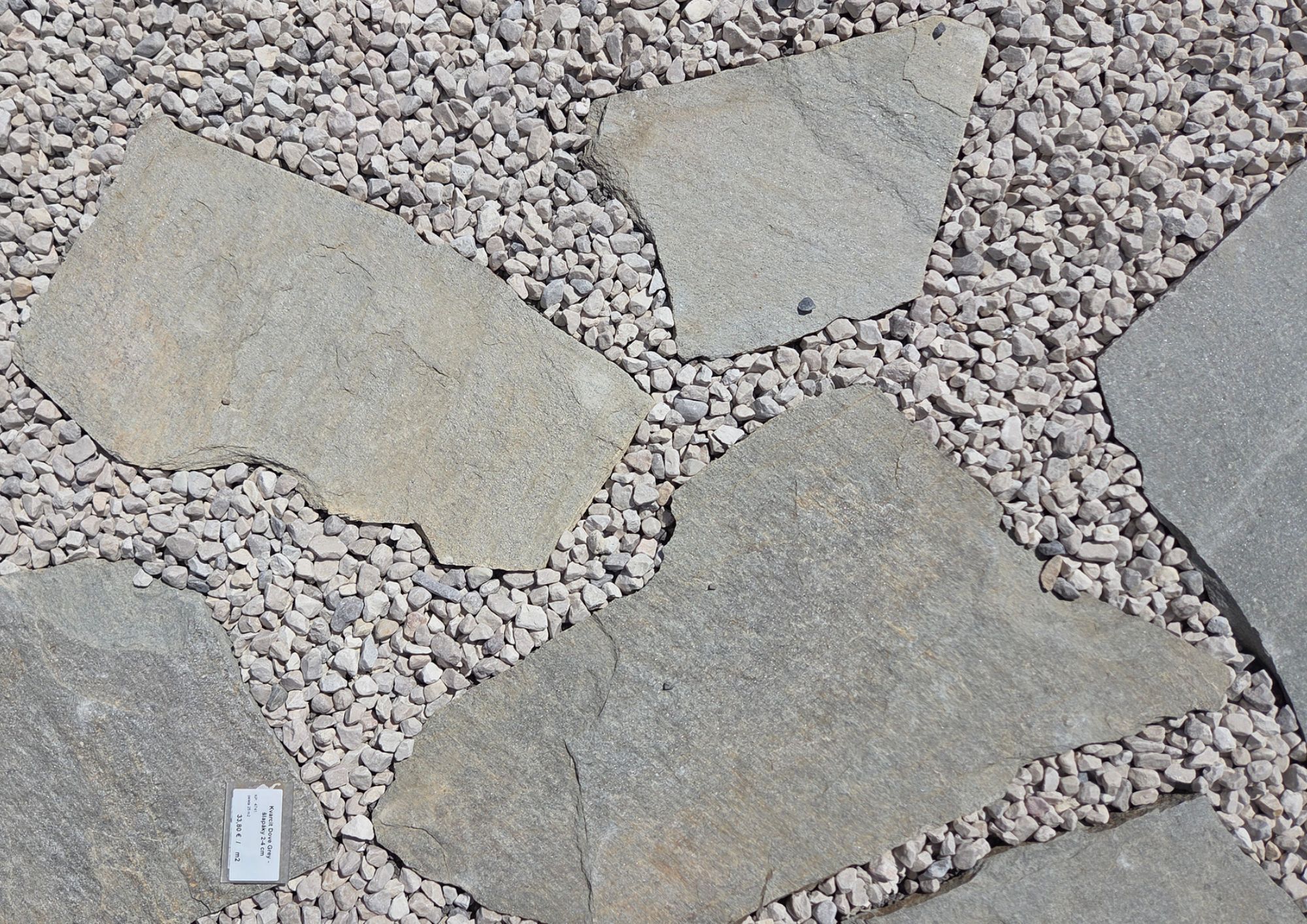 Šlapák z Kvarcitu Dove Grey 2-4cm