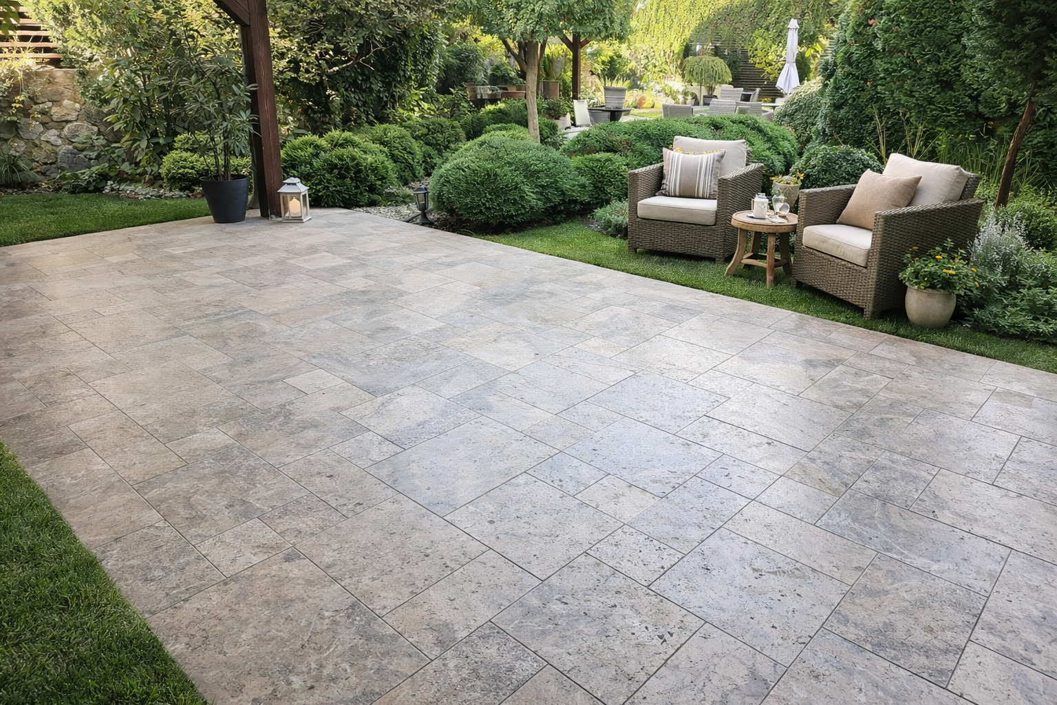 Dlažba Travertín Silver FV 12mm, rezané hrany